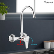 Nyra Single Lever Wall Mount Kitchen Sink Mixer Tap with Swivel Spout (18 Inches) - by Specule